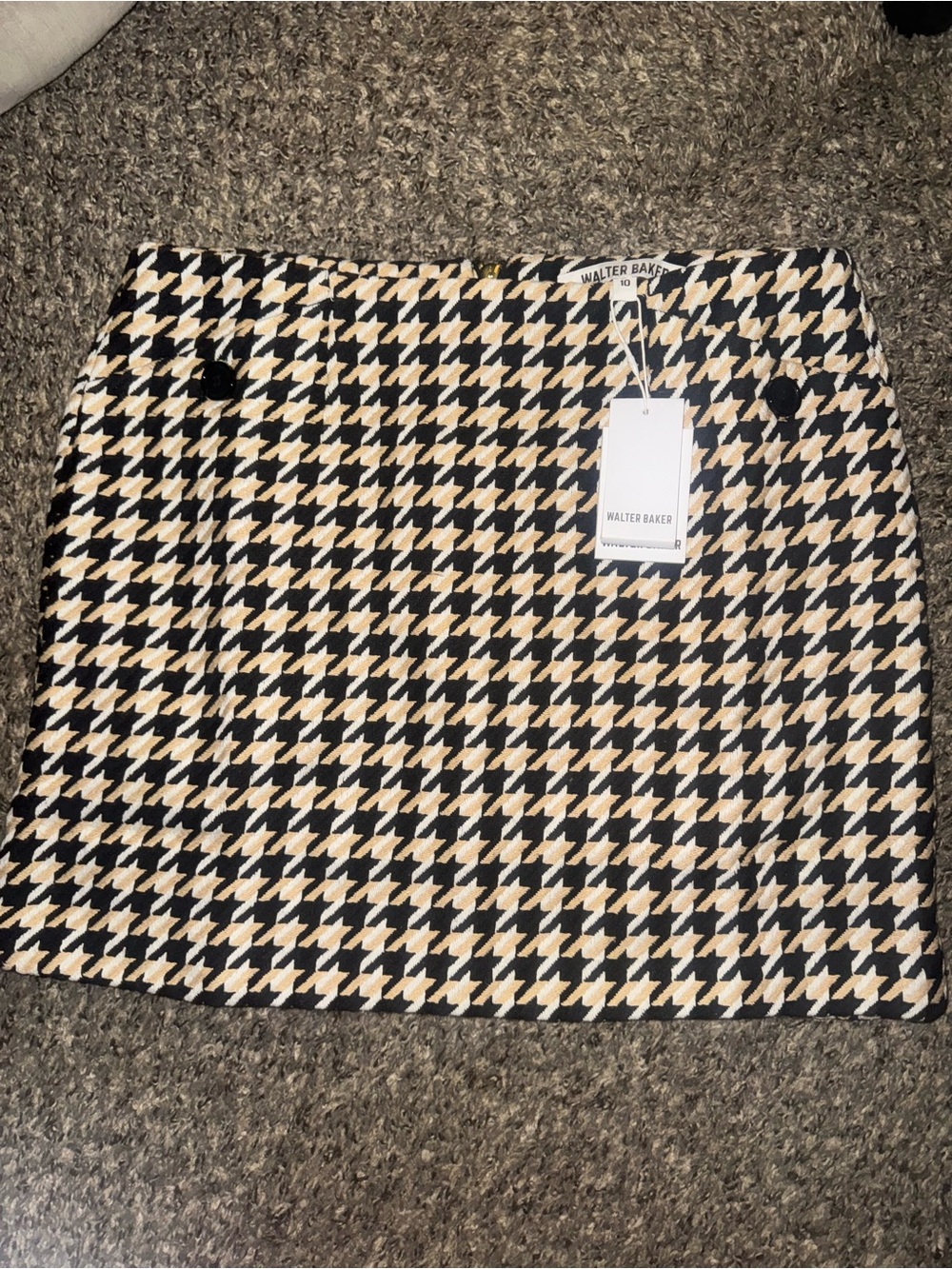 NWT Walter Baker Teagan Houndstooth Miniskirt - size 10